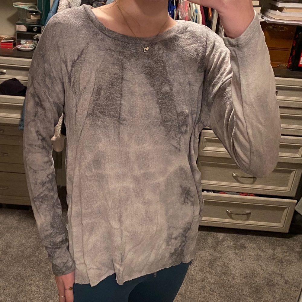 Gray Tie-Dye American Eagle Sweater